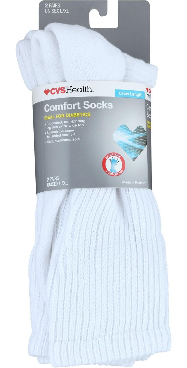 CVS Pharmacy Socks, White (2 ct)