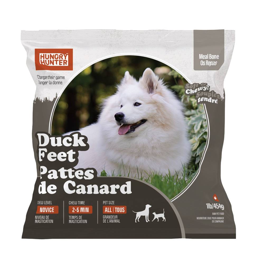 Hungry Hunter Frozen Raw Duck Feet for Dogs & Cats (Size: 1 Lb)