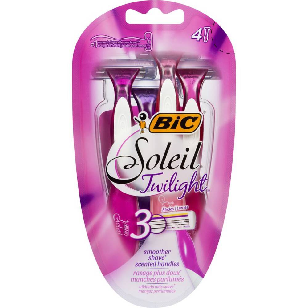 Bic rasoirs twilight avec manches parfumés à la lavande (4 un) - soleil twilight disposable razors (4 units)