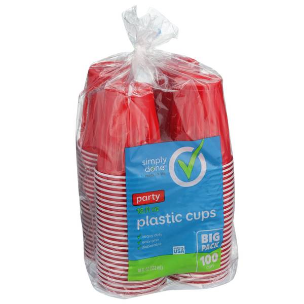 Simply Done Party Cups, Red (100 ct)