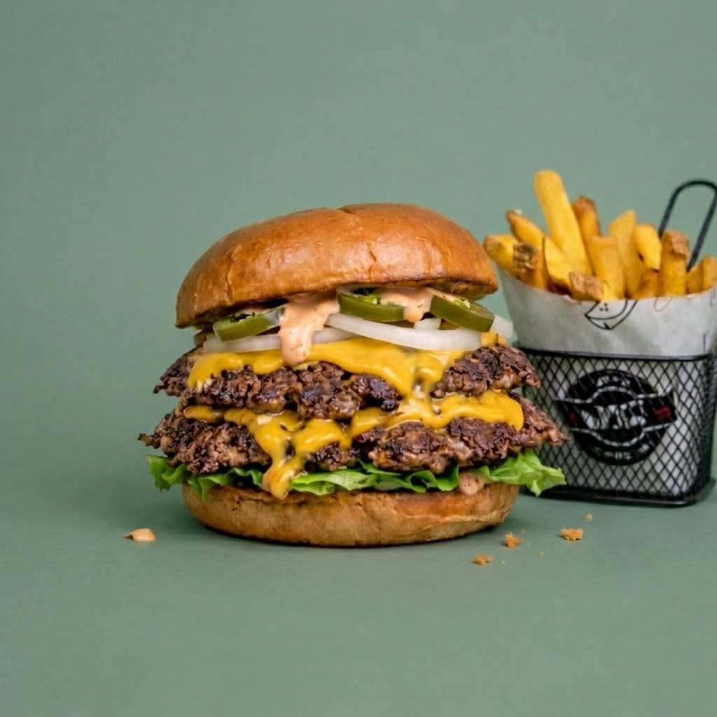 Jalapeños Smash Burger 🍔+🍟+🥤 (Burger+Frites+Boisson)