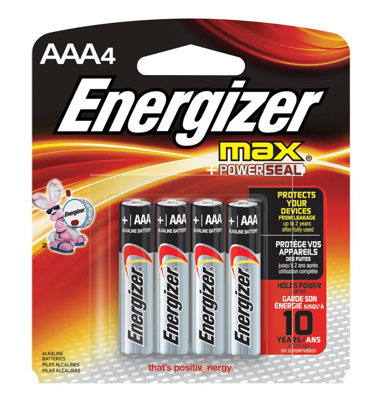 Energizer max piles alcalines - max alkaline batteries (4 unités) (aaa)