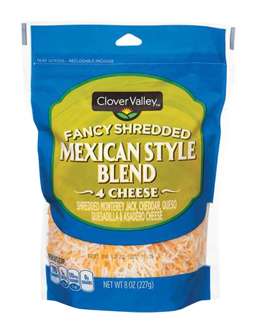 Clover Valley Fancy Shredded Mexican Style Blend 4 Cheese (8 oz)