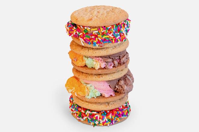 Rainbow Cone Ice Cream Cookie Sandwich (4-Pack)