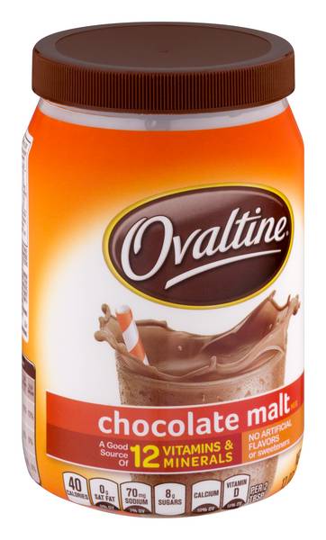 Ovaltine Chocolate Malt a Good Source Of 12 Vitamins and Minerals