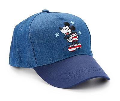 Disney Denim Patriotic Mickey Baseball Cap, Blue