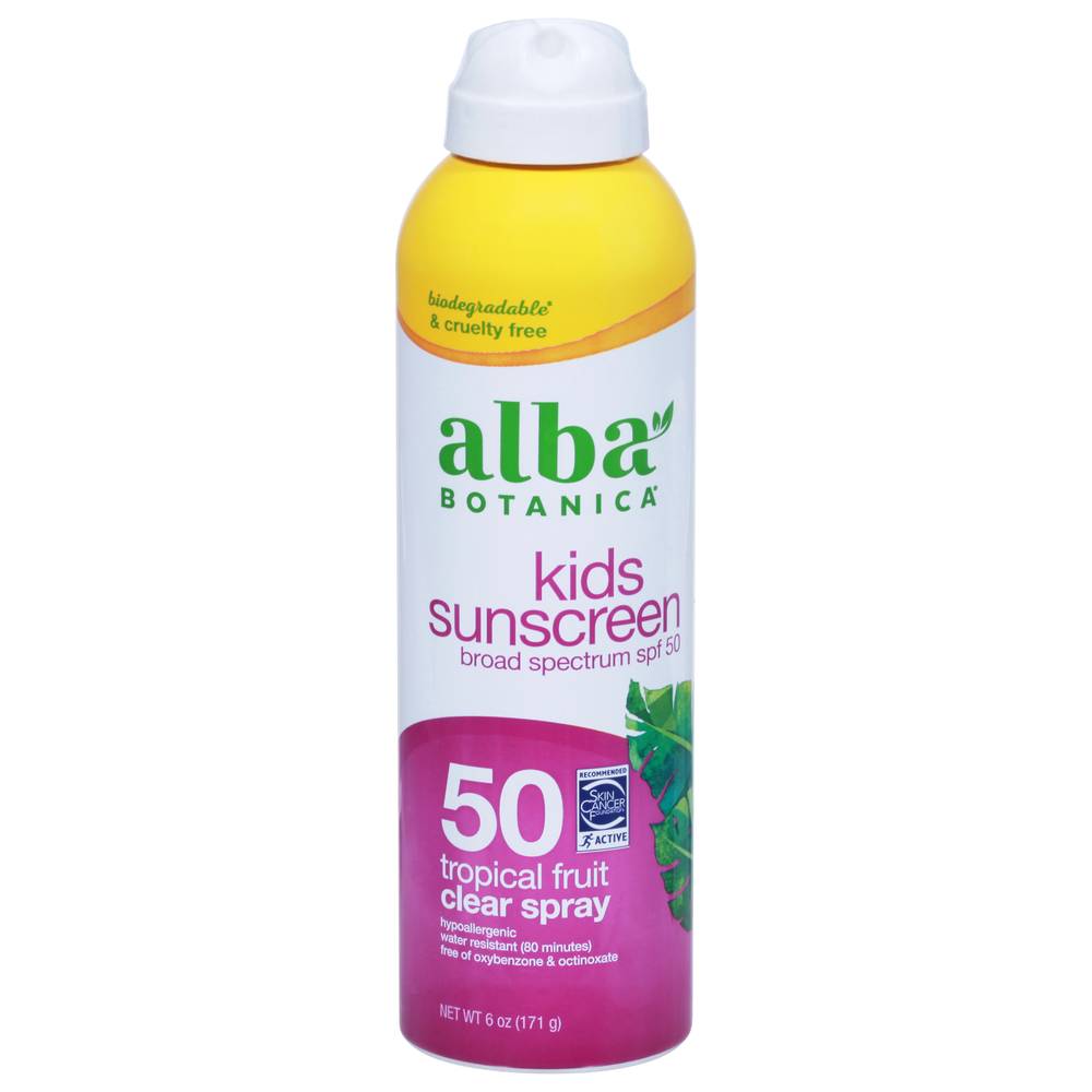 Alba Botanica Tropical Fruit Kids Sunscreen Spf 50 (6 oz)