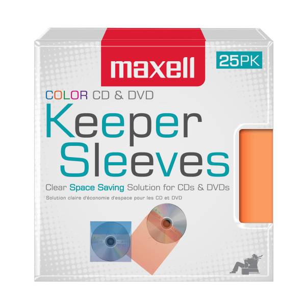 Maxell Cd Dvd Keepers Assorted Colors (25 ct)