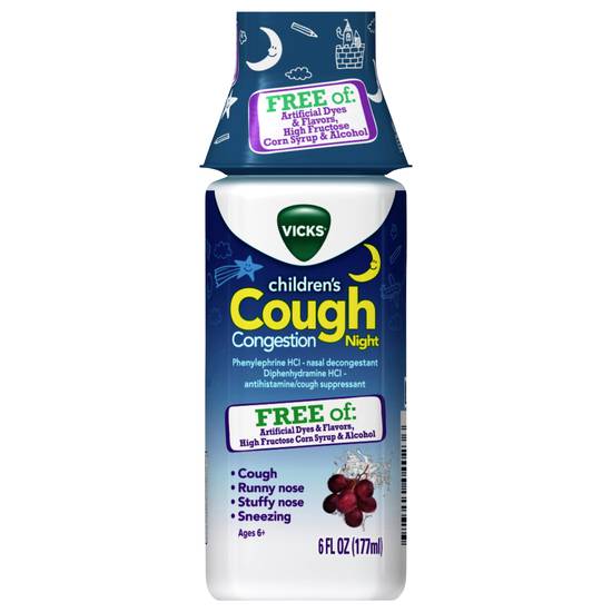 Vicks Childrens Grape Flavor Cough Congestion Syrup (6 fl oz)