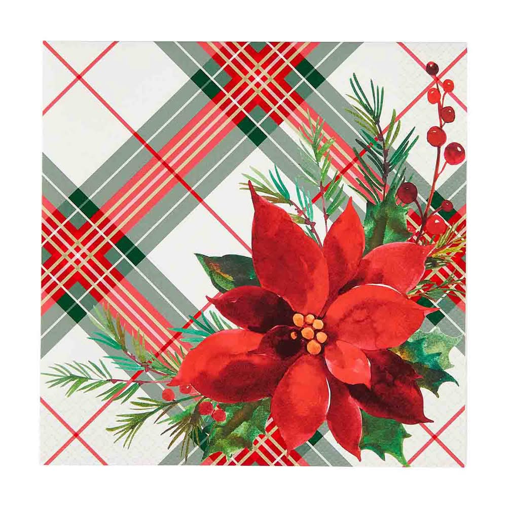 Merry Poinsettias Lunch Napkins (16 ct)
