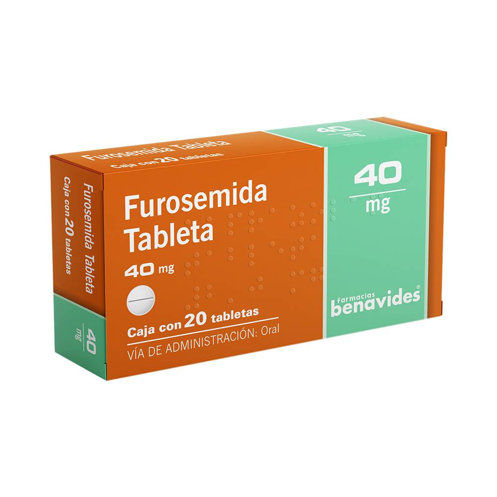 Farmacias Benavides · Furosemida tabletas 40 mg (20 un)