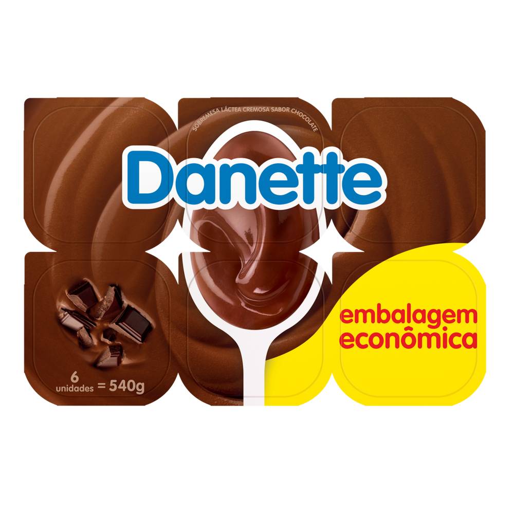 Danette sobremesa láctea cremosa sabor chocolate (540 g)