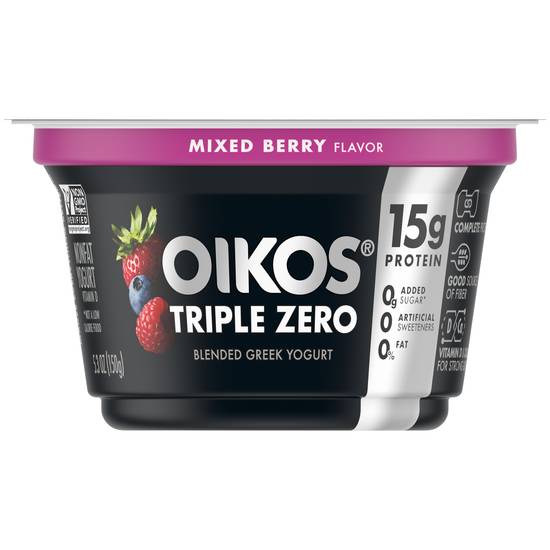 Oikos Triple Zero Mixed Berry Greek Yogurt