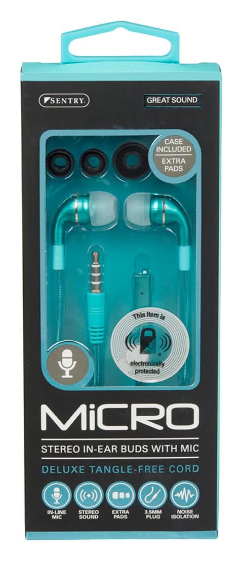 Sentry Micro Stereo In-Ear Buds With Mic