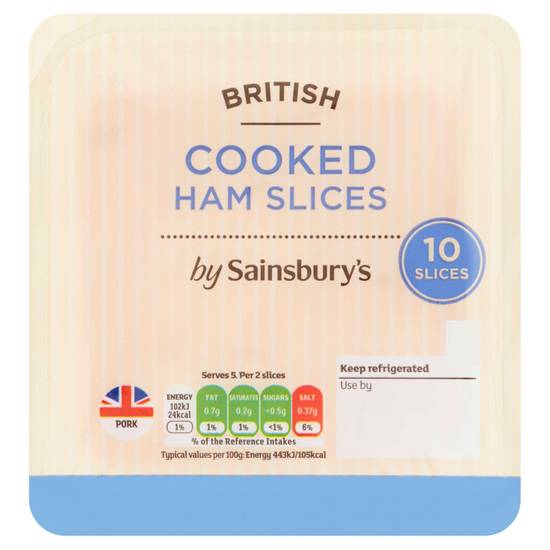 Sainsbury's British Cooked Ham Slices x10 115g