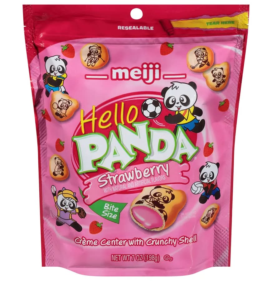Meiji Hello Panda Strawberry Creme Filled Cookies