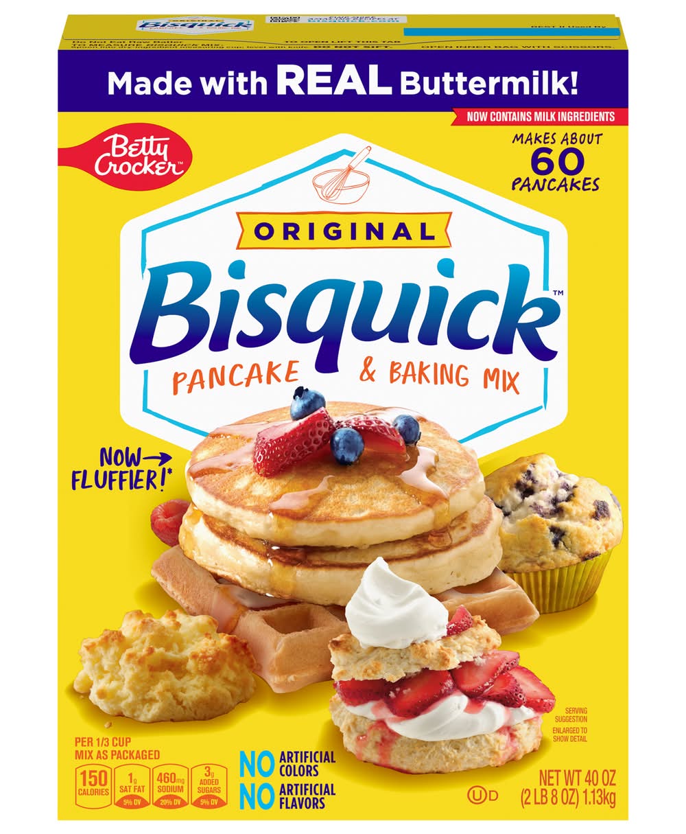 Bisquick Betty Crocker Original Pancake & Baking Mix, Original (40 oz, 60 ct)