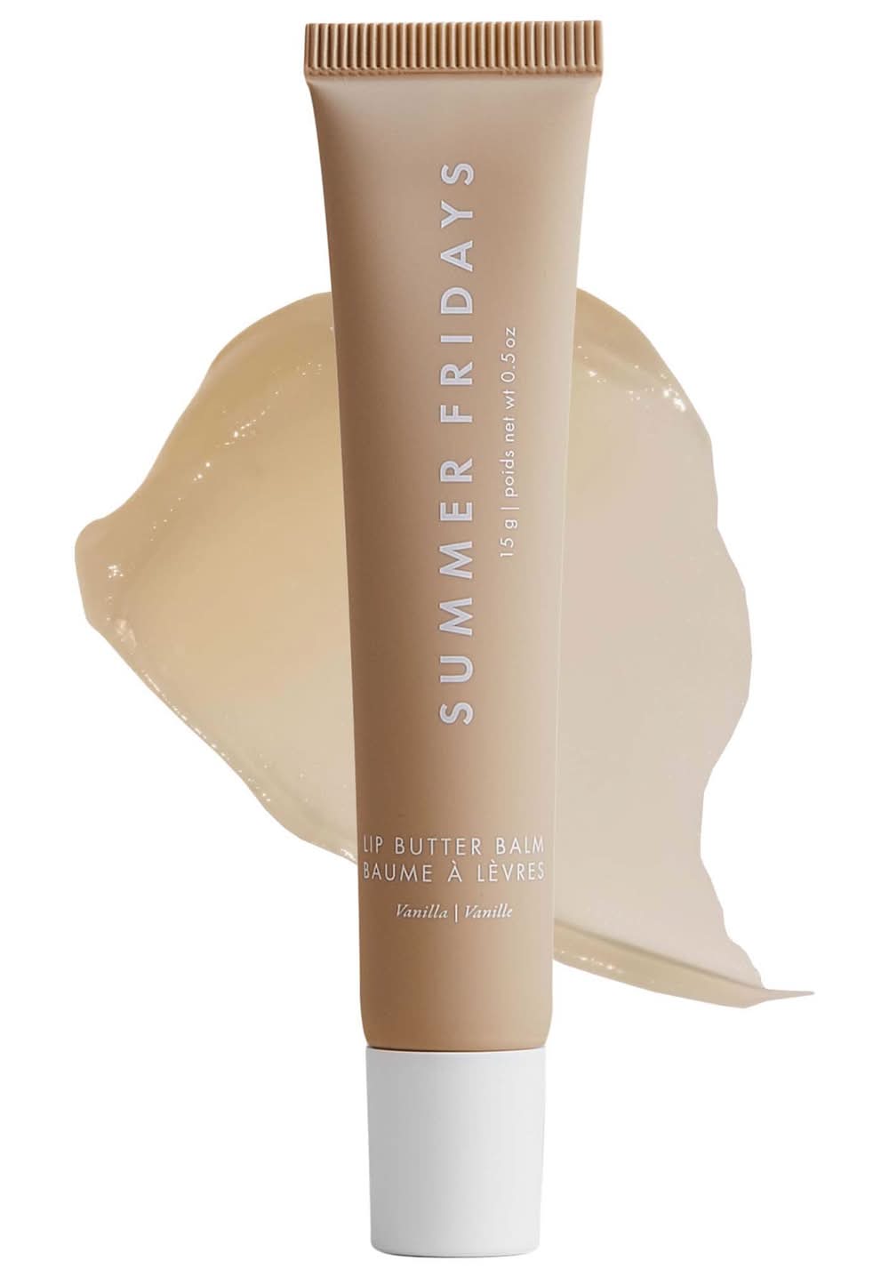 Summer Fridays Lip Butter Balm Treatment for Hydration + Nourishing Shine Vanilla - sheer clear