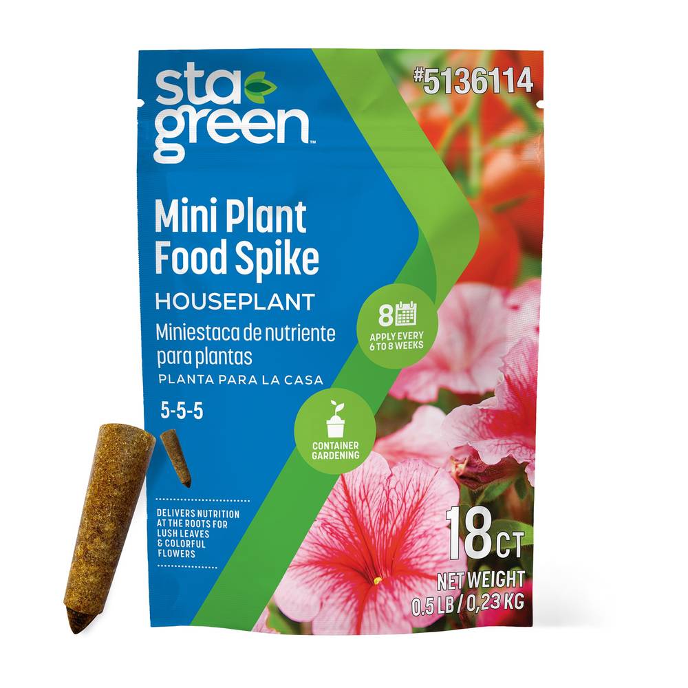 Sta-Green Mini Plant Food Spike Houseplant 18-Count 5-5-5 Spikes Indoor Plant Food | STA-MINIHOUS555