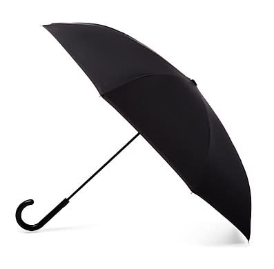 Totes Reverse-Close Stick Umbrella, Black (00901 BGR)