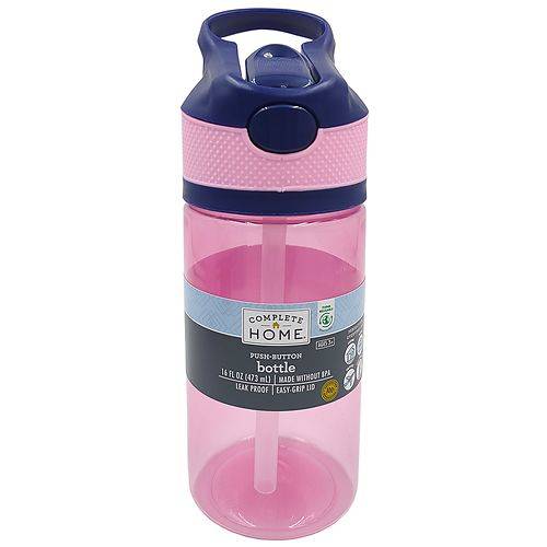 Complete Home Kids Push Button Water Bottle - 1.0 ea
