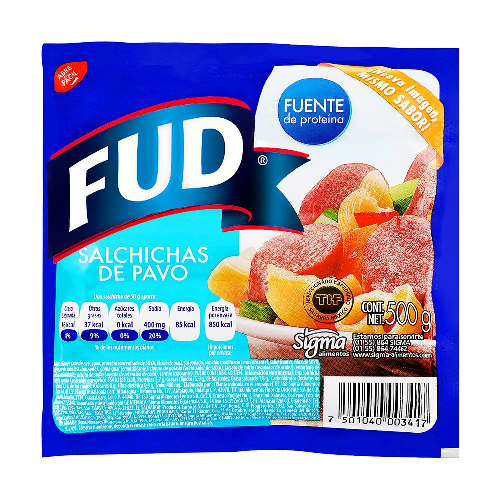 FUD · Salchichas con pavo (500 g)