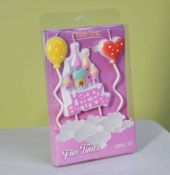 3 Pieces Castle Pink Candle Set CA031