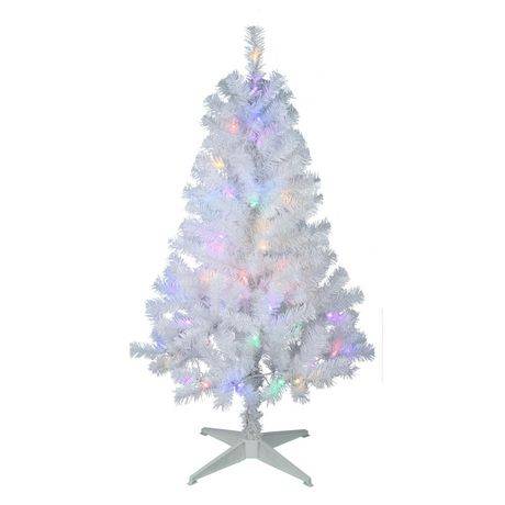 Holiday Time 4'' Pre-Lit Led Color-Changing Concord Pine Christmas Tree, White