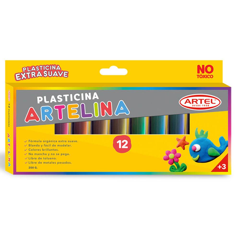 Plasticina artelina (estuche 12 colores, no toxica.)