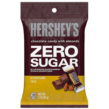 Hershey's Zero Sugar Chocolate With Almonds Candy Bars (3 oz)