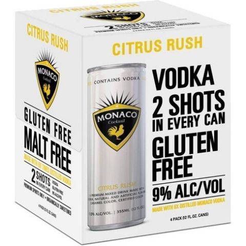 Monaco Citrus Rush 4 Pack 12oz Can