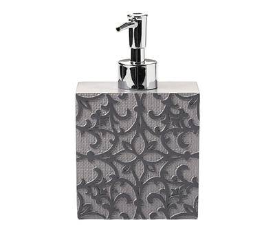 Broyhill Drizzle Damask Mollie Lotion Pump, Gray-Charcoal