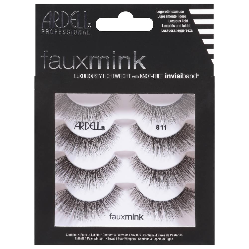 Ardell Faux Mink False Eyelashes, Model 811 (4 pair)