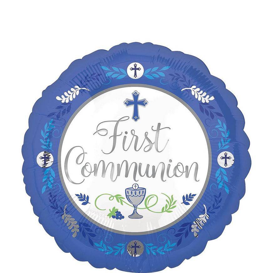 Uninflated Boy's First Communion Balloon, 17in