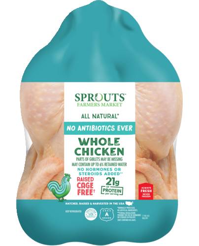 Sprouts No Antibiotics Ever Whole Young Chicken (Avg. 5.5lb)