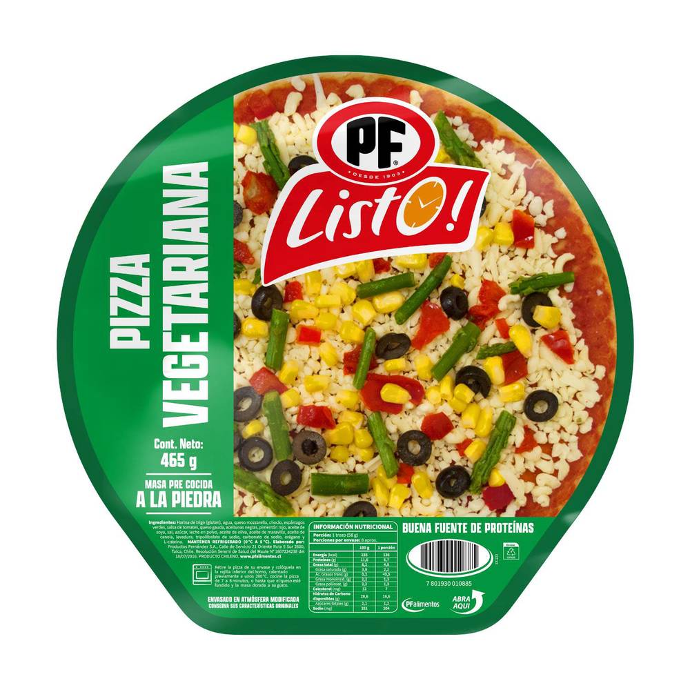 Pf pizza vegetariana congelada (465 g)