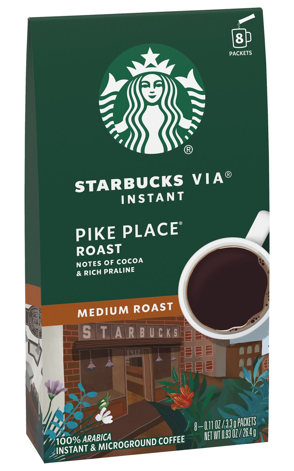 Starbucks Via Pike Place Medium Roast Instant Coffee (0.93 oz, 8 ct)