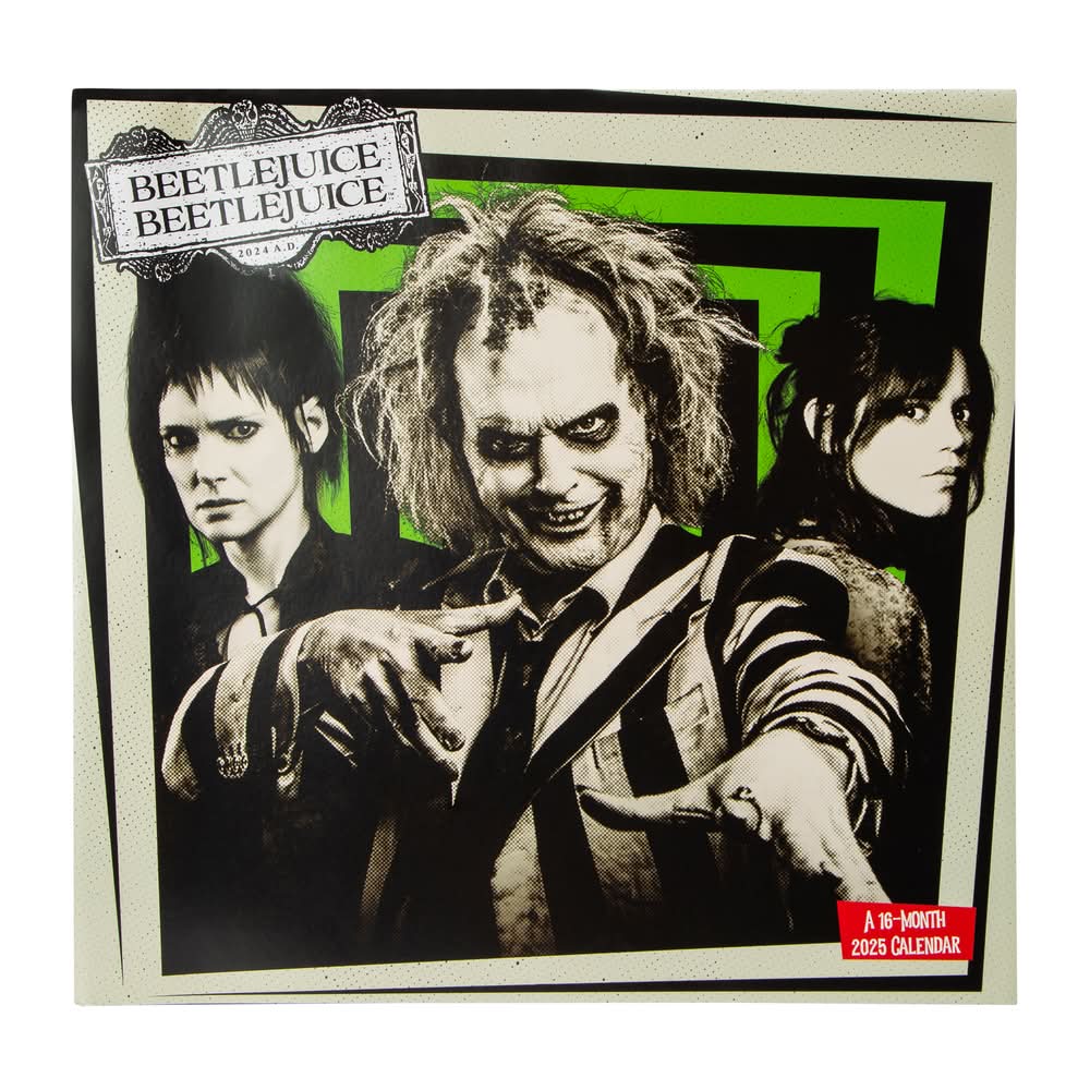 Trendy 16-Month 2025 Calendar BeetleJuice