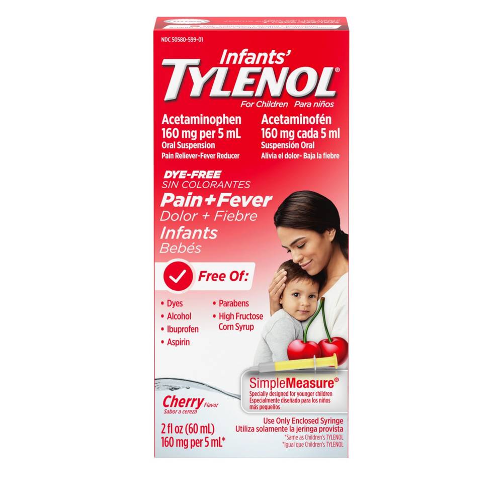 Children's Tylenol Dye Free Simple Measure Acetaminophen Oral Suspension, Cherry (2 fl oz)