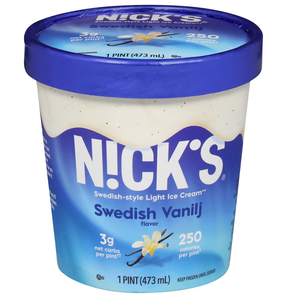 Nick's Light Ice Cream, Swedish Vanilj (473 ml)