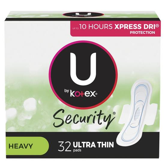 U By Kotex Security Ultra Thin Pads With Wings Heavy (32 units)