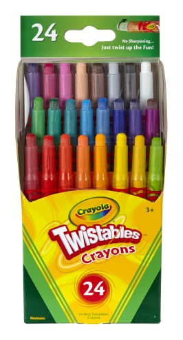 Crayola® Twistables® Crayons With Plastic Container, Mini Size, Assorted Colors, Pack Of 24 Crayons