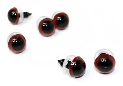 Loops & Threads Craft Eyes With Plastic Washers, 9 mm, Amber-Black (12 ct)