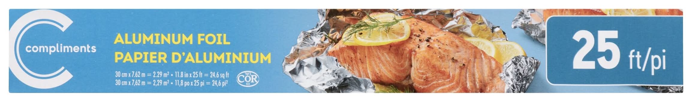 Compliments Aluminum Foil, 12 Inch x 25 Feet