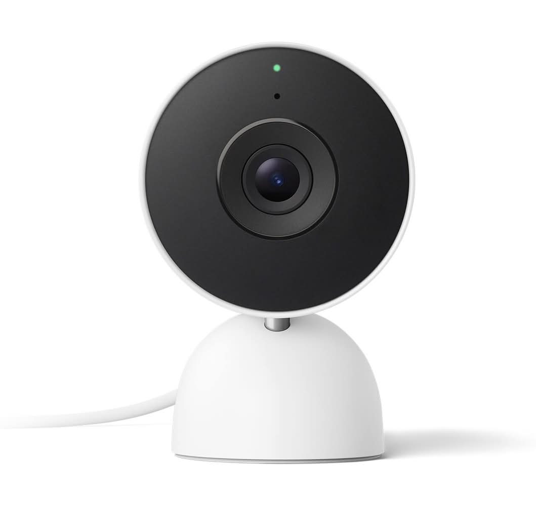 Google - Nest Cam Indoor (wired, 3rd gen) - Latest Model - 2K Video and Gemini - Snow