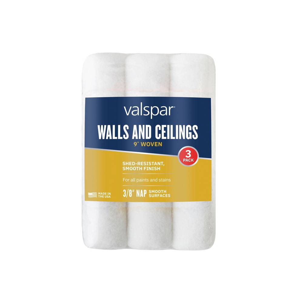 Valspar 3-Pack 9-in x 3/8-in Nap Woven Polyester Paint Roller Cover | 888553900