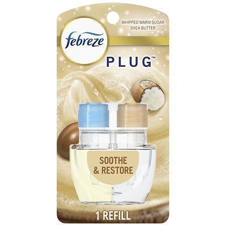 Febreze Plug Scented Oil Refill Soothe & Restore Whipped Warm Sugar & Shea Butter (0.87 fl oz)