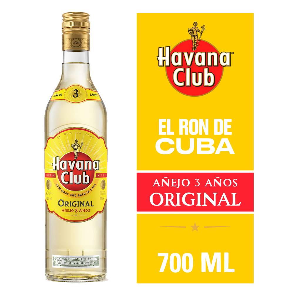 Havana club ron añejo 3 años (botella 700 ml)