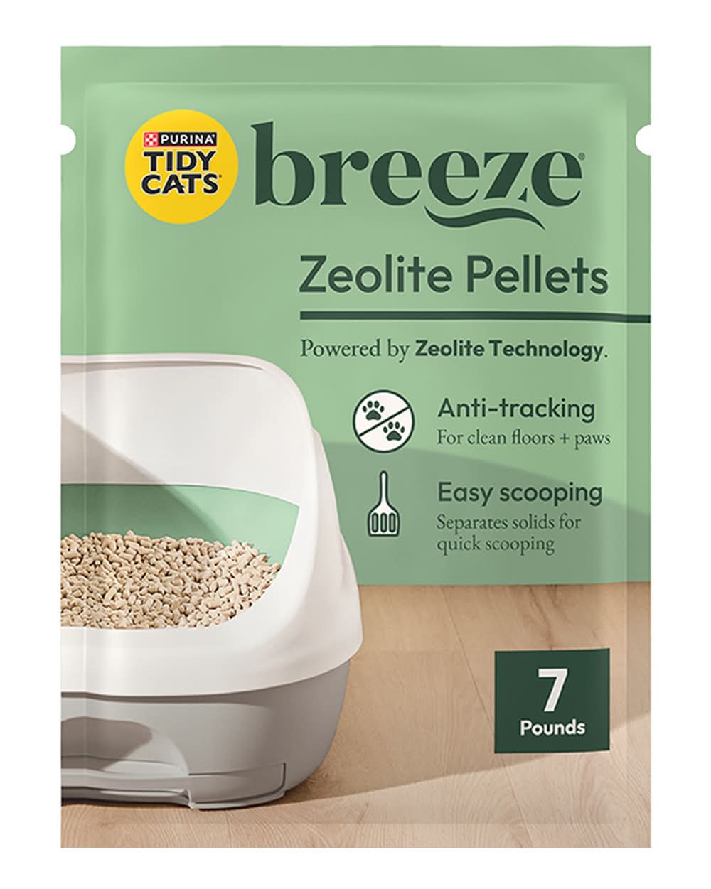 Purina® Tidy Cats Breeze Cat Litter Pellets, Unscented & Anti-Tracking Refill Pack (Color: White, Size: 7 Lb)