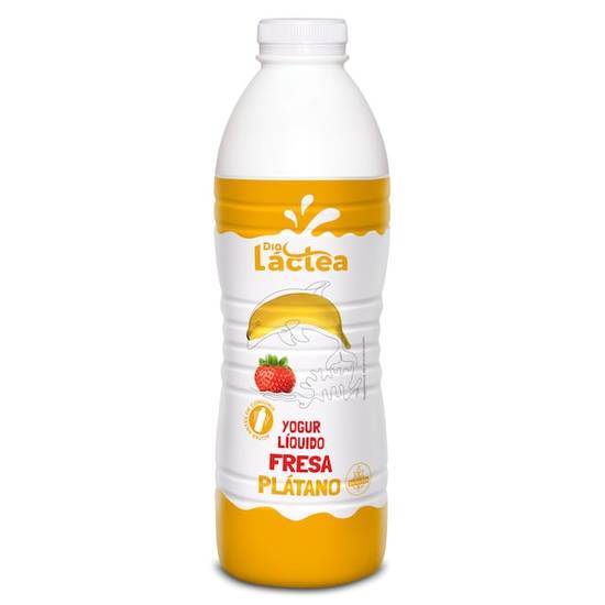 Yogur líquido sabor fresa y plátano Dia Láctea botella 1 kg